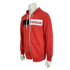 Reebok Training Linear Logo Color Block Full Zip Hoodie Sweatshirt Mens XL